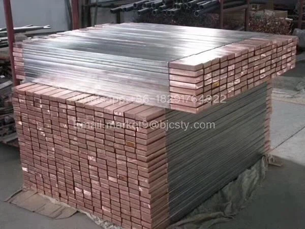 Titanium cladding copper bar